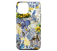 Custodia per iPhone 12 Pro Max Piastrella Mediterranea E Limone Blu Giallo Mare Italiano Estate