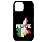 Custodia per iPhone 12 Pro Max Piemonte Italia Retro Regione Mappa Vintage Pasta Souvenir
