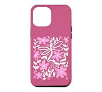 Custodia per iPhone 12 Pro Max Pink Floral Daisy Dragonfly Botanical Wildflower Vine Garden