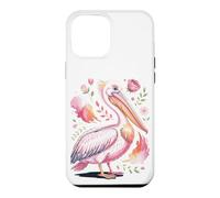 Custodia per iPhone 12 Pro Max Pink Pelican Watercolor Sea Bird Art