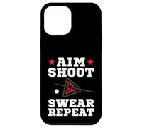 Custodia per iPhone 12 Pro Max Pool Playing Aim Shoot Swear Repeat Pool Playing Billiards