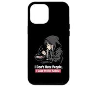 Custodia per iPhone 12 Pro Max Preferisco Anime Antisociale Anime Ragazza Ramen Amante