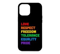 Custodia per iPhone 12 Pro Max Pride Love Equality Rainbow LGBTQ Parole colorate