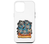 Custodia per iPhone 12 Pro Max Procione Facce Selvaggio Animale Grunge Stile Grafica