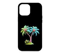 Custodia per iPhone 12 Pro Max Progettazione grafica stilizzata dell'isola degli alberi di cocco