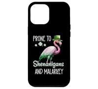 Custodia per iPhone 12 Pro Max Prone to Shenanigans and Malarkey Sign St Patricks Flamingo