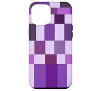 Custodia per iPhone 12 Pro Max Purple Color Block Checkered Checker Abstract Checkerboard