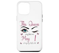 Custodia per iPhone 12 Pro Max Questa regina è nata a maggio 1 Living My Best Life Queen