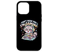 Custodia per iPhone 12 Pro Max Raccoon Gaming Can't Hear You I'm Gaming Common Raccoon