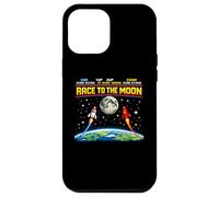 Custodia per iPhone 12 Pro Max Race To The Moon Retro Arcade Space USA vs Cina