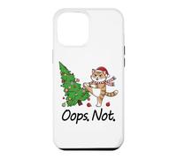 Custodia per iPhone 12 Pro Max Ragdoll Cat Kicking Albero di Natale Divertente Oops Not Cat Lady