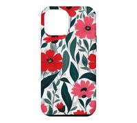 Custodia per iPhone 12 Pro Max Red Poppy Botanical Bold Flowers Floreale