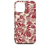 Custodia per iPhone 12 Pro Max Red Tropical Pineapple Palm Leaf Aloha Summer Pattern
