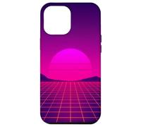 Custodia per iPhone 12 Pro Max Retro Sunset Horizon Minimal Synthwave Paesaggio