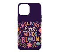 Custodia per iPhone 12 Pro Max Retro Teacher Helping Little Minds Bloom Floral Citazione