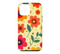 Custodia per iPhone 12 Pro Max Retro Vintage Motivo Floreale Arancione Boho Hippie Garden