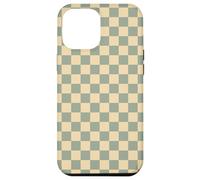 Custodia per iPhone 12 Pro Max Sage Green Yellow Checkered Checker Checkerboard Aesthetic