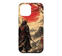 Custodia per iPhone 12 Pro Max Samurai all'alba sotto il sole cremisi