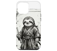 Custodia per iPhone 12 Pro Max Samurai Bradipo Guerriero Arte Giapponese con Flauto Giappone Zen