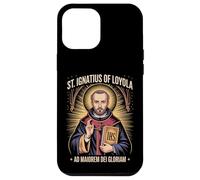Custodia per iPhone 12 Pro Max Sant'Ignazio di Loyola Ad Maiorem Dei Gloriam Gesuita Cattolico