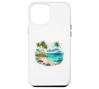 Custodia per iPhone 12 Pro Max Scena tropicale delle vacanze sulla spiaggia dell'oceano della nave da croci