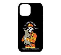 Custodia per iPhone 12 Pro Max Scheletro pompiere divertente I'm Here To Save Your Kitty