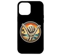 Custodia per iPhone 12 Pro Max Scheletro Shaka gesto della mano Vintage Surfing Surfer Surf Fan
