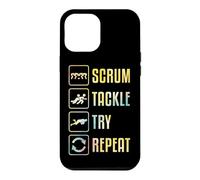 Custodia per iPhone 12 Pro Max Scrum Tackle Prova a ripetere una semplice grafica di rugby