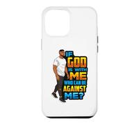 Custodia per iPhone 12 Pro Max Se Dio è con me chi può essere contro di me Padre Nero Re