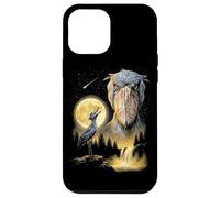 Custodia per iPhone 12 Pro Max Shoebill Cicogna Ululando alla Luna Strano Meme Divertente Anni '90 Uccello