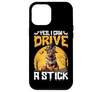 Custodia per iPhone 12 Pro Max Sì, posso guidare un bastone, pastore tedesco, Halloween