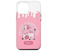 Custodia per iPhone 12 Pro Max Simpatica mucca rosa Kawaii, Strawberry Milk Girl
