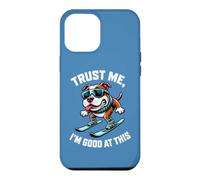 Custodia per iPhone 12 Pro Max Simpatico bulldog sciatore Trust I'm Good At This Design