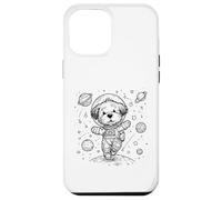 Custodia per iPhone 12 Pro Max Simpatico cane astronauta esploratore spaziale cucciolo universo design