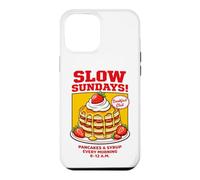 Custodia per iPhone 12 Pro Max Slow Sundays Pancake Breakfast Funny Illustration Graphic