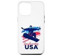 Custodia per iPhone 12 Pro Max Snowboard USA Sostenere la squadra Snowboard bandiera USA
