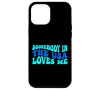 Custodia per iPhone 12 Pro Max Somebody in The USA Loves Me Modern Boho Vibe