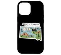 Custodia per iPhone 12 Pro Max South Dakota Mappa del Dakota del Sud con il Monte Rushmore