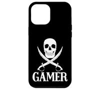 Custodia per iPhone 12 Pro Max Spade pirata del giocatore con l'attrezzatura di gioco del cranio per i giochi dei pirati