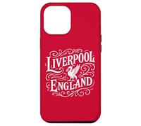 Custodia per iPhone 12 Pro Max Stampa bianca vintage Liverpool Inghilterra Liverbird