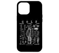 Custodia per iPhone 12 Pro Max Stampa vintage con disegno brevettato di mazze da golf