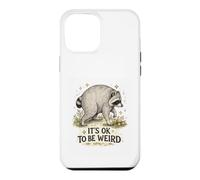 Custodia per iPhone 12 Pro Max Stay Weird Timothys Curious Raccoon Design Divertente Citazione