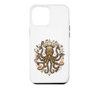 Custodia per iPhone 12 Pro Max Steampunk Octopus Chef Cook Mechanical Cuisine