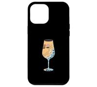 Custodia per iPhone 12 Pro Max Summer Sand Beach Bicchiere di vino con oceano