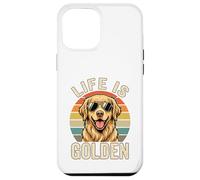 Custodia per iPhone 12 Pro Max T-shirt per cani vintage Golden Retriever Life Is Golden