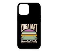Custodia per iPhone 12 Pro Max Tappetino da yoga srotolato quotidiano retrò tramonto yoga