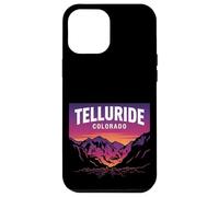 Custodia per iPhone 12 Pro Max Telluride Colorado Retro Montagna Tramonto