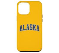 Custodia per iPhone 12 Pro Max Testo retrò stile vintage blu Alaska
