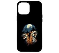 Custodia per iPhone 12 Pro Max Tigers At The Moon Parody 3 Tiger Moon Animale della fauna selvatica