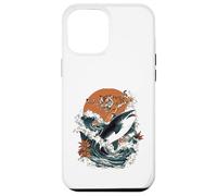 Custodia per iPhone 12 Pro Max Tigre feroce che cavalca lo squalo arte giapponese